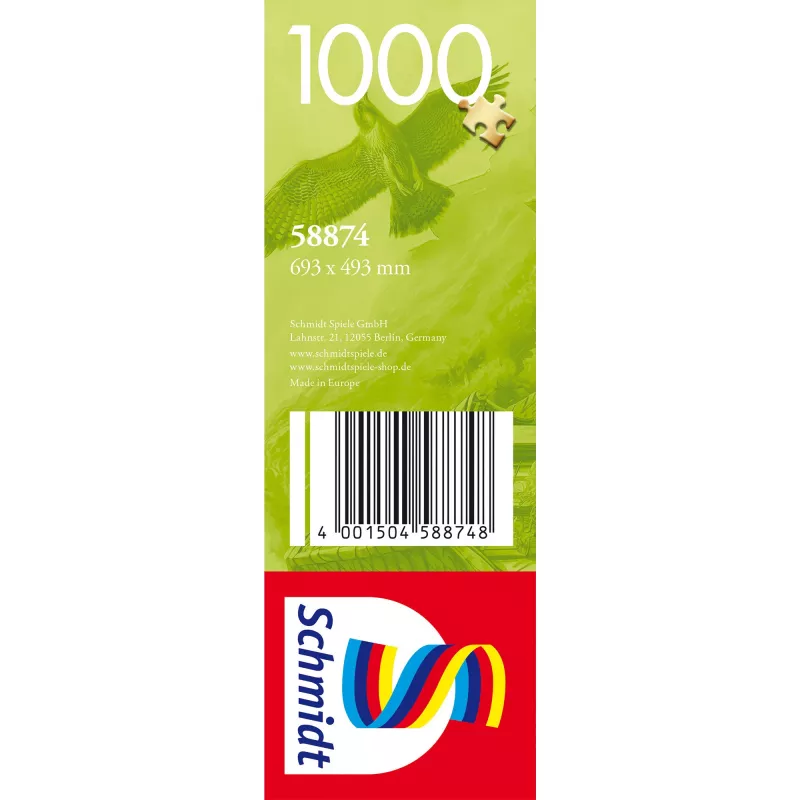 Puzzle 1000 peças, Schmidt Spiele Dorf am Waldrand, ilustração de paisagem