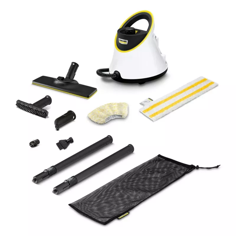 Kärcher SC 2 Deluxe EasyFix 1.513-400.0 limpador a vapor cilíndrico, 1500 W, 1 l, 3,2 bar, vapor ajustável, cabo de 4 m, branco/preto