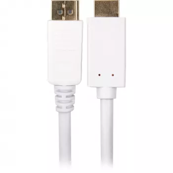 Cabo adaptador Sharkoon DisplayPort 1.2 > HDMI 4K branco 3 metros