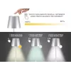 Beper P201UTP117 candeeiro de mesa LED recarregável, 1,5 W, interruptor tátil, regulável, adaptador para garrafa de 33 mm, resistente à água, prateado