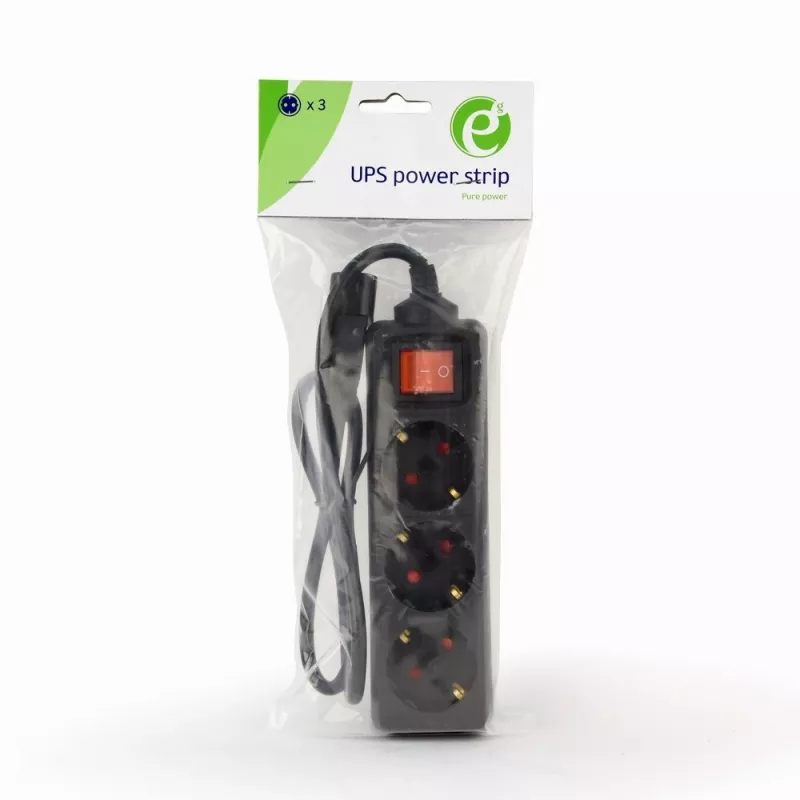 Extensão de alimentação Gembird EG-PSU3-01 0,6 m 3 saídas AC interior preto