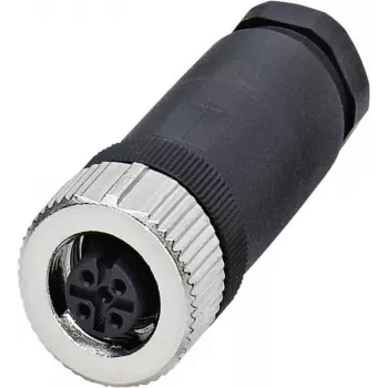 Phoenix SACC-M12FS-4CON-PG7-M M12 preto - conetor de fios em aço inoxidável (1681127)