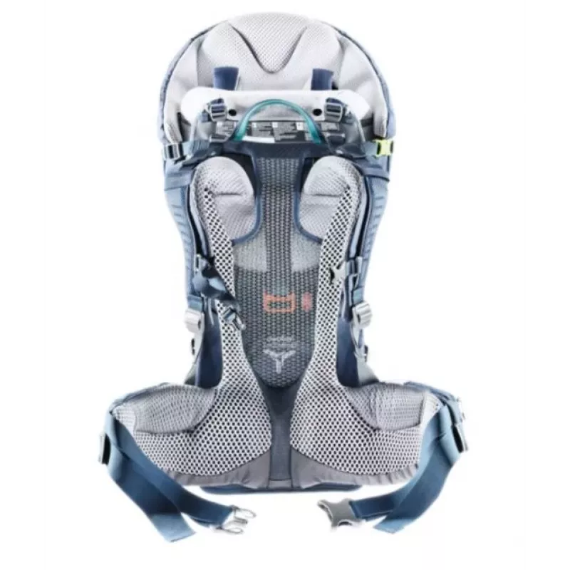 Mochila de transporte de bebé Deuter Kid Comfort Pro, azul, poliamida, máx. 22 kg, proteção solar, bolso lateral