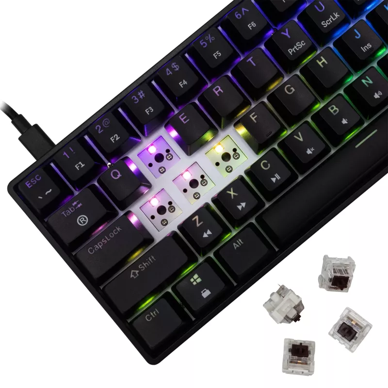 Teclado mecânico White Shark Shinobi-2 preto layout US com switches castanhos