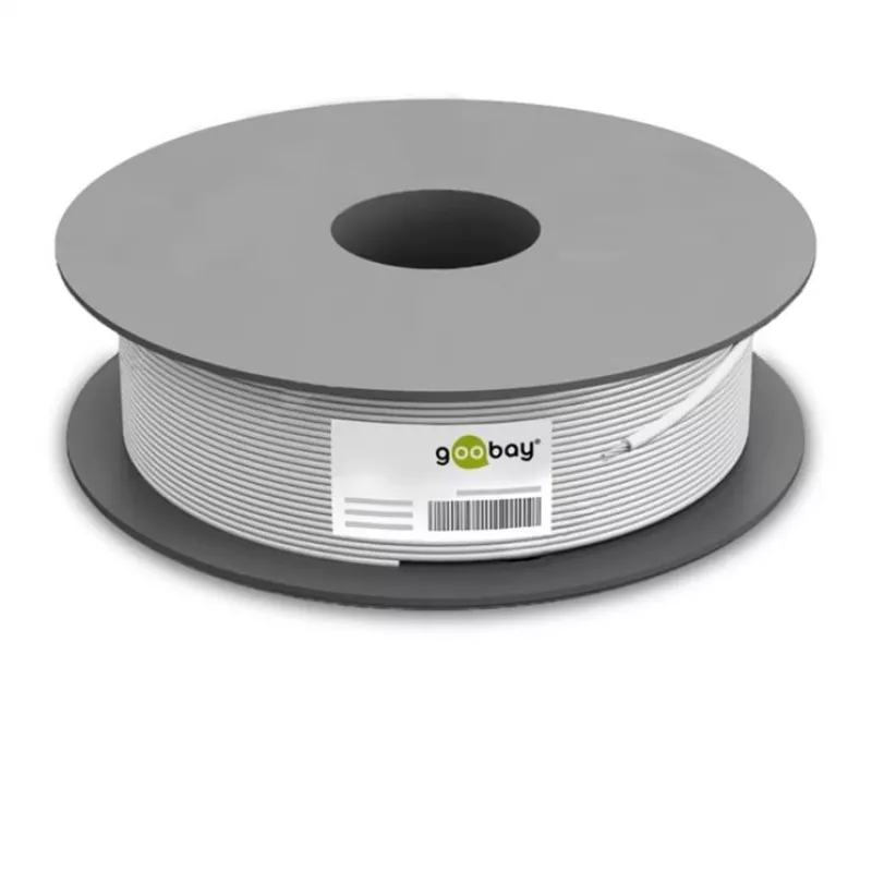 Cabo de rede Wentronic Goobay CAT 6, S/FTP (PiMF), cinzento, 305 m – mistura de cobre CCA, AWG 23/1 (sólido), PVC (95696)