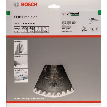 Disco de serra Best for Wood, Ø 216mm, 48Z (furo 30mm, para serras de corte e esquadria)