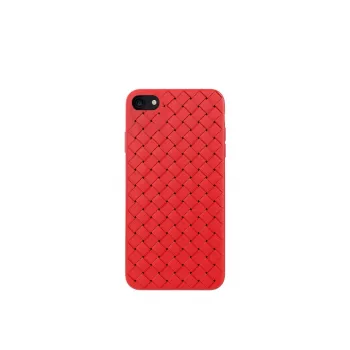 Capa protetora para telemóvel Devia para iPhone SE2 em vermelho com padrão tecido