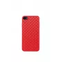 Capa protetora para telemóvel Devia para iPhone SE2 em vermelho com padrão tecido