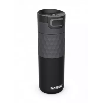 Caneca térmica Kambukka Etna 0,5 l preto – aço inoxidável a vácuo, tampa SnapClean de 3 posições