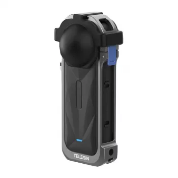 Carcaça de alumínio de proteção para Insta360 X5 da Telesin — cobertura rígida, modelo S6-FMS-19-TIS