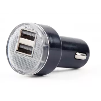 Carregador de automóvel Gembird EG-U2C2A-CAR-02, entrada 12–24V, saída 5V/2,1A, 2× USB 2.0, preto