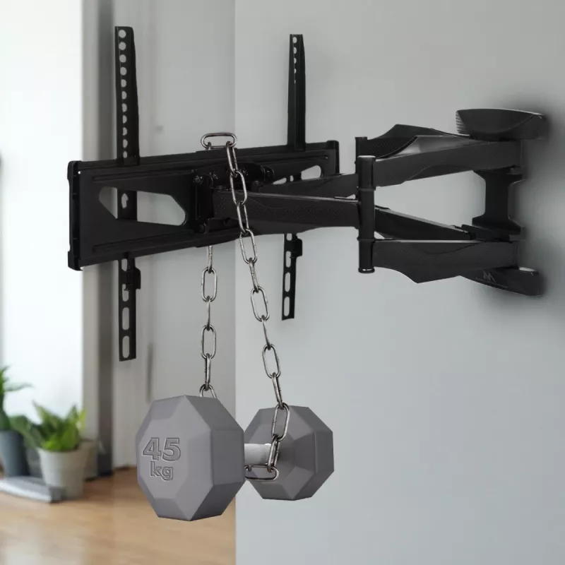 Suporte de TV de parede MACLEAN MC-781 para ecrãs de 66–177,8 cm (26–70 polegadas), inclinável -12–2°, VESA 100x100–400x400, carga máx. 45 kg, preto