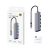 Hub USB-C Cudy UH500 — host USB 3.2 Gen 1 Type-C, 6 portas com USB 3.2 Gen 1 Type-A e HDMI, 5000 Mbit/s, cinzento/prateado