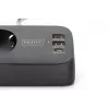 Extensão elétrica DIGITUS 3 tomadas com 2×USB-A & 1×USB-C, 3 tomadas AC tipo E/F, cabo de 1,5 m, preto