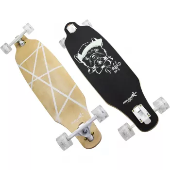Longboard Muuwmi Lights GLOW ABEC 7 com rodas luminosas, preto/verde