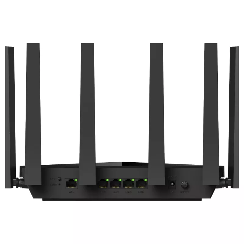 Router de secretária Cudy WR6500H — Dual-Band 2,4/5 GHz, Wi‑Fi 7 (802.11be), 5765 Mbit/s, 2,5GbE LAN, 5x RJ-45, 3x3 antenas, preto