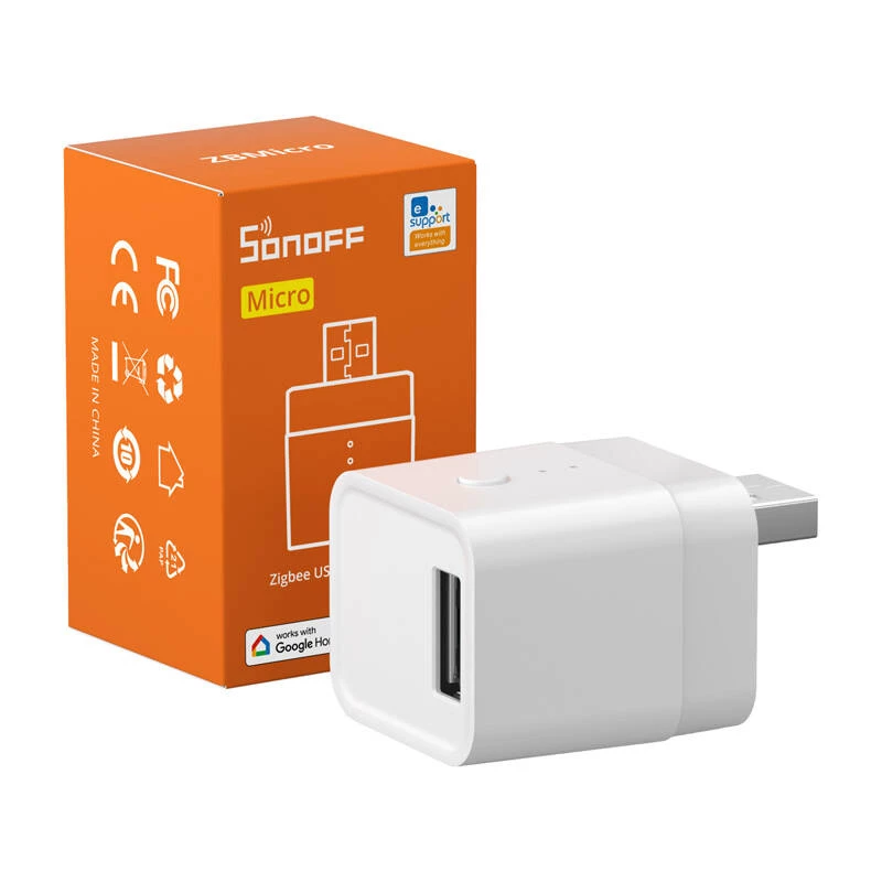 Adaptador inteligente Sonoff ZBMicro USB interruptor ZigBee, máx. 36 W, controlo ZigBee para dispositivos alimentados por USB
