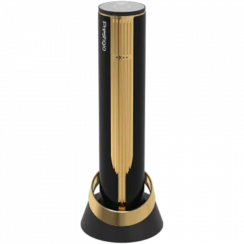 Prestigio Maggiore, saca-rolhas inteligente, 100 % automático, abre até 70 garrafas sem recarregar, corta-cápsulas incluído, design premium, bateria de 480 mAh, dimensões P 48 x H 228 mm, preto
