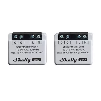 Interruptor inteligente Shelly PM Mini Gen3 1P Wireless 110-240V