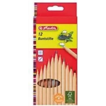 Conjunto de canetas e lápis HERLITZ 8660086 – corpo em madeira, escrita multicolor, 12 unidades