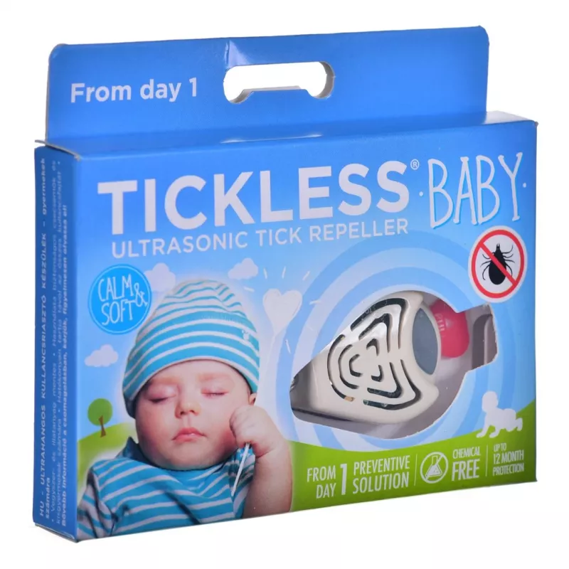 Repelente de carraças por ultrassons TICKLESS PRO-104BE para animais de estimação – portátil, a pilhas, à prova de água, alcance de 1,5 m, bege