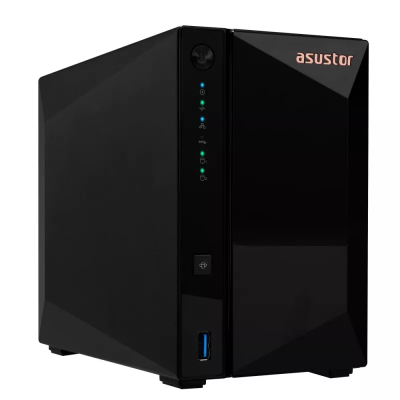 Asustor DRIVESTOR 2 Pro Gen2 AS3302T v2 NAS Realtek RTD1619B 2 GB DDR4 ADM preto
