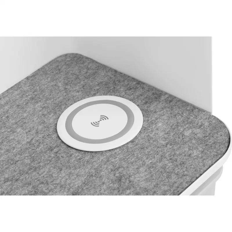 Organizador de secretária Digitus com carregador Qi aço cinzento branco 1 gaveta