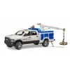 Carro Dodge RAM 2500 serviço com luz rotativa e grua BRUDER 02509