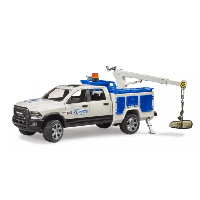 Carro Dodge RAM 2500 serviço com luz rotativa e grua BRUDER 02509