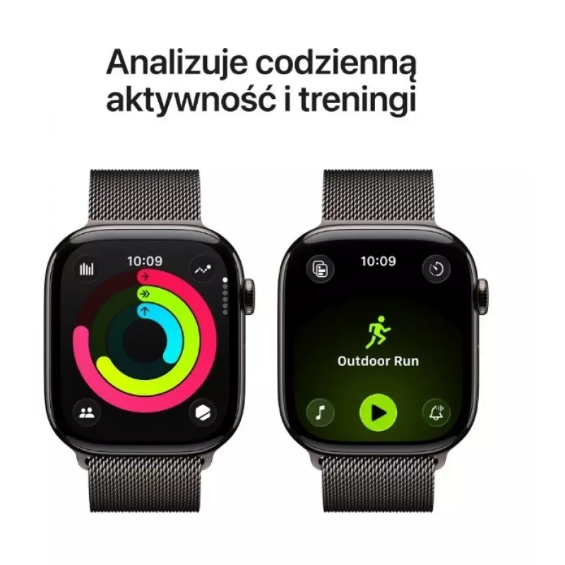 Apple Watch Series 11 GPS + Cellular 46mm Caixa de titânio sideral com bracelete Milanese sideral M/L