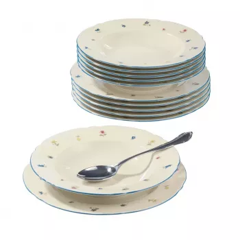 Conjunto de jantar SELECT Marie-Luise 001.727513 de porcelana para 6 pessoas, incluindo peças de servir