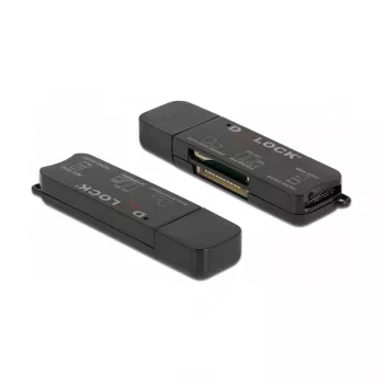 Leitor de cartões DeLOCK SuperSpeed USB para SD Micro SD MS