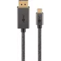 Goobay Cabo trançado USB-C para DisplayPort 4K a 60 Hz 3 m preto prata - -ficha (75709)