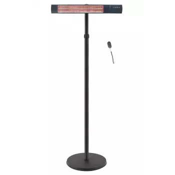 Aquecedor elétrico de pé para terraço TunaBone, tubo de carbono dourado único | TB2580ST-01 | aquecedor de terraço | 2500 W | preto