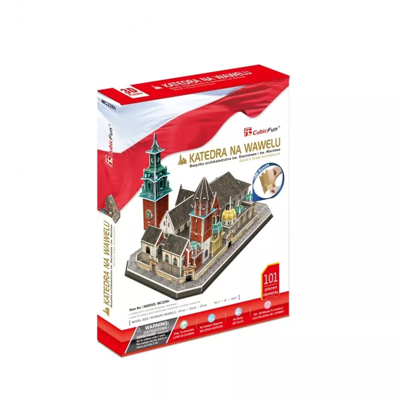 Puzzle 3D cubicfun Catedral de Wawel – 101 peças, kit de montagem