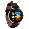 Smartwatch de couro Garett Verona dourado-preto