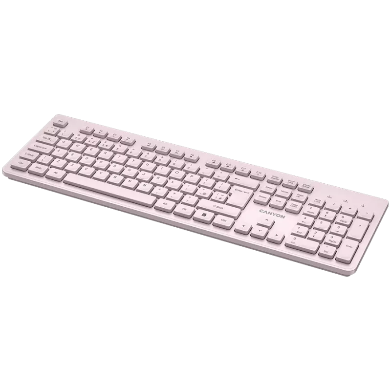 Teclado sem fios CANYON HKB-W01 – layout UK/US, bege, alimentado por pilhas AAA