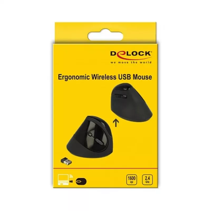 Rato DeLOCK 12599 RF sem fios destro 1600 DPI
