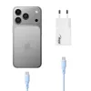 Akyga AK-CH-32 carregador USB-C GaN plano 65 W, 2 x USB-C PD, branco