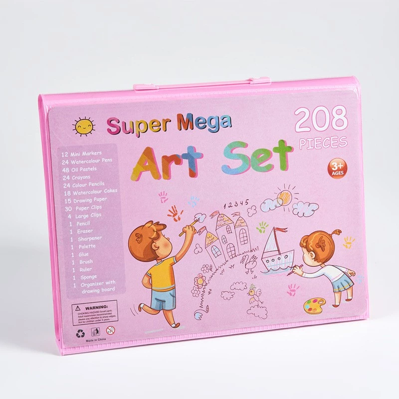 Conjunto de arte Extralink 208 peças — conjunto de pintura com pincéis, tintas, canetas