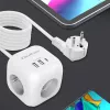 Power Cube QOLTEC 52547 Régua de tomadas 3×tomadas AC, 2×USB-A, 1×USB-C PD 20W