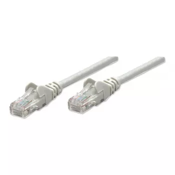 Cabo de rede Patch Intellinet, Cat6, 2 m, Cinzento, CCA, U/UTP, PVC, RJ45, contactos banhados a ouro, proteção das patilhas, bainha anti-dobras, garantia vitalícia