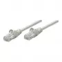Cabo de rede Patch Intellinet, Cat6, 2 m, Cinzento, CCA, U/UTP, PVC, RJ45, contactos banhados a ouro, proteção das patilhas, bainha anti-dobras, garantia vitalícia