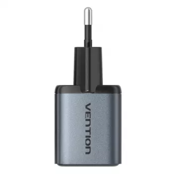 Carregador GaN Vention FEWH0-EU 30W — 1× USB-C, 1× USB-A, 30 W, preto