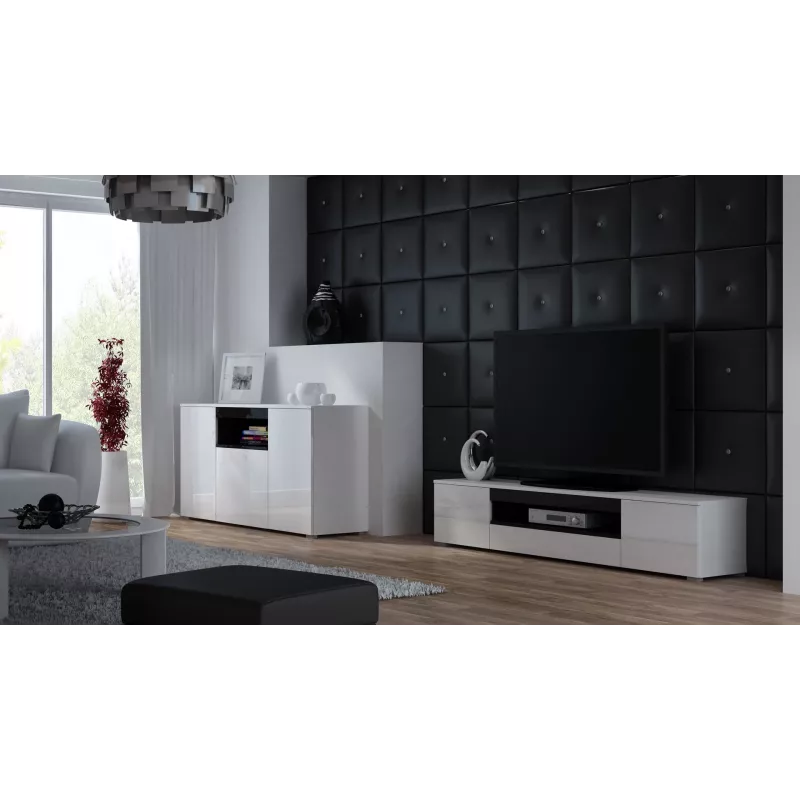 Suporte de TV para cama VIVA 180 branco/branco brilhante + preto
