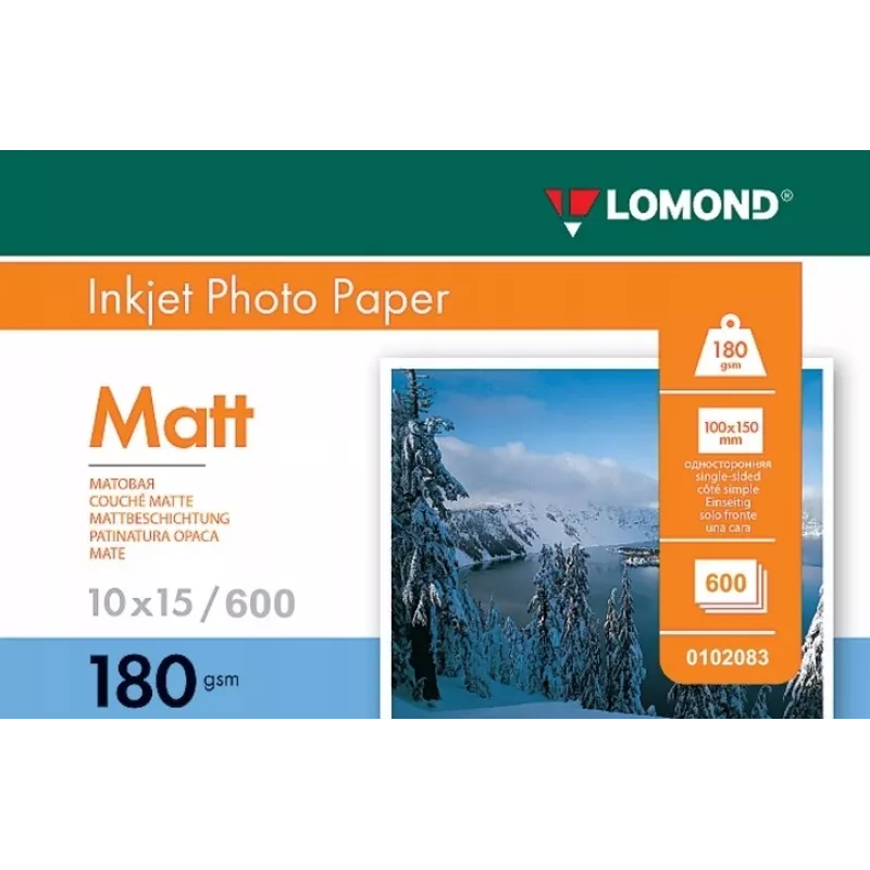 Papel fotográfico jato de tinta Lomond 0102083 mate 180 g/m² 10×15 cm embalagem