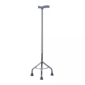 Bengala de reabilitação de três apoios MDH altura ajustável 73–95,5 cm alumínio aço prateado, carga máx. 100 kg