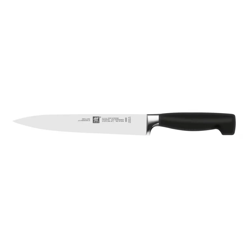 Conjunto de facas e bloco de corte ZWILLING 35145-000-0 — 7 peças, lâminas de aço inoxidável, cabos de plástico, incluindo faca de pão, descascador, faca de cozinha, faca de fatiar, compartimento para tesouras