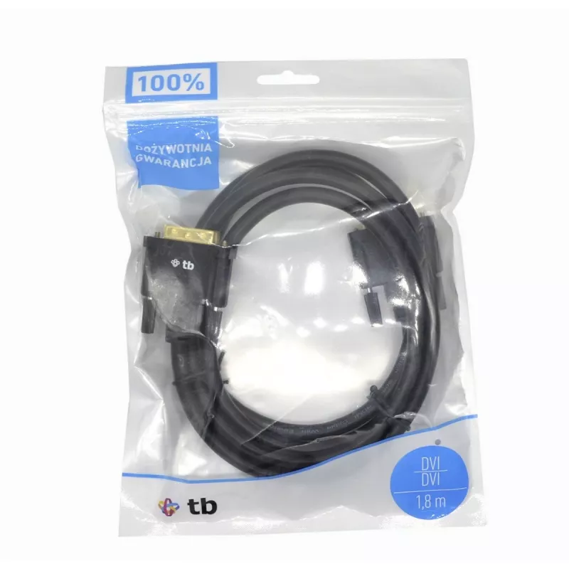 Cabo TB MM DVI 24 + 1 1,8 m, preto, dourado (AKTBXVD24DVI18B)