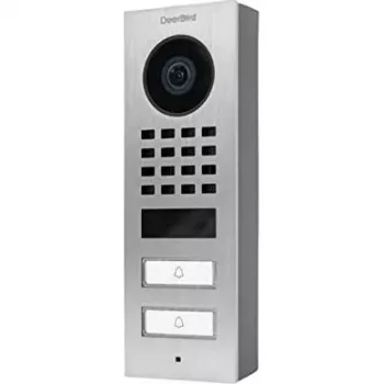 Posto de vídeo de porta DoorBird D1102V V4A aço inoxidável com 2 botões de chamada